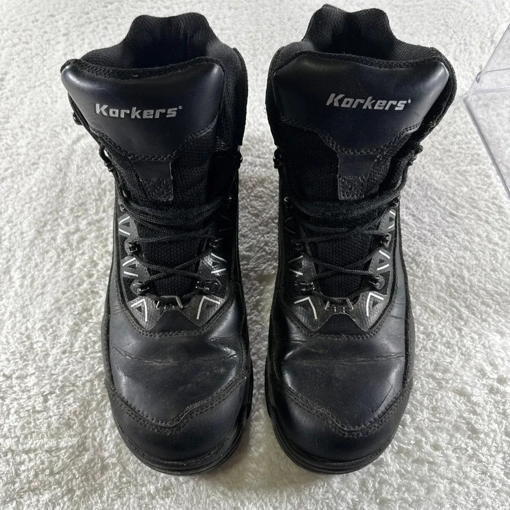 Korkers Waterproof Black Men's Lace Up Boots Size 10 Swappable‎ Soles Hiking